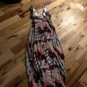 Aidan mattox multi color gown